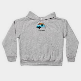 Vintage Teardrop Trailer Mobile Home Kids Hoodie